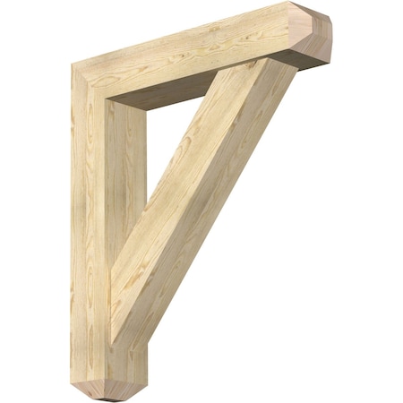 Ekena Millwork Traditional Craftsman Rough Sawn Bracket w/ Offset Brace, Douglas Fir, 8"W x 38"D x 44"H BKT0806X38X44TRA04RDF